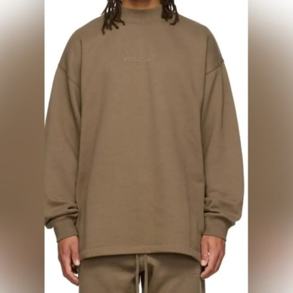 Essentials Fear of God Relaxed Wood Crewneck Fleece Oversized Sweatshirt NWT - Picture 3 of 12
